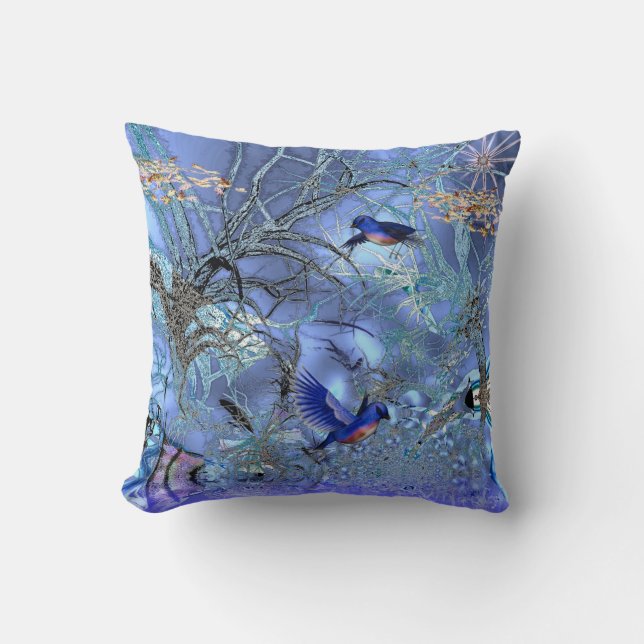 Pillows Blue Birds verzaubert Kissen (Vorderseite)