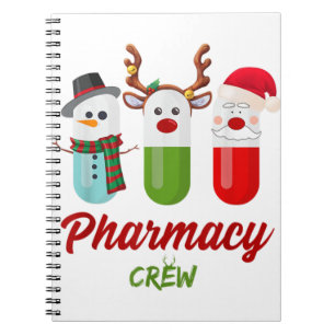 Pills Snowman Rentier Santa Claus Pharma Crew c Notizblock