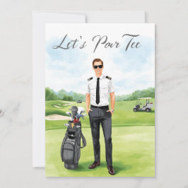 Pilot Aviation Industry Golfer at golf ball   Einladung