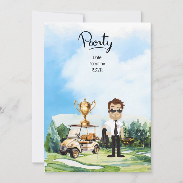 Pilot Aviation Industry Golfer beim Golfball Einladung (Vorderseite)