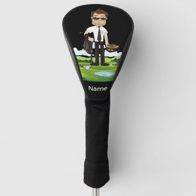 Pilot Aviation Industry Golfer beim Golfball Golf Headcover (Vorderseite)