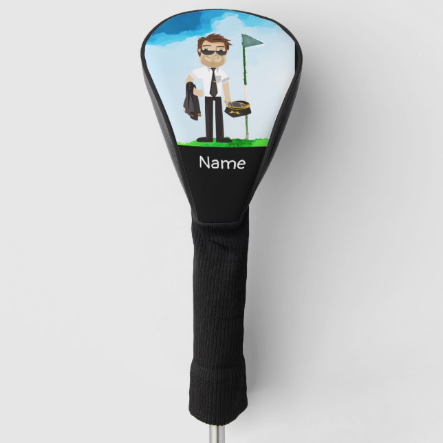 Pilot Aviation Industry Golfer beim Golfball Golf Headcover (Vorderseite)