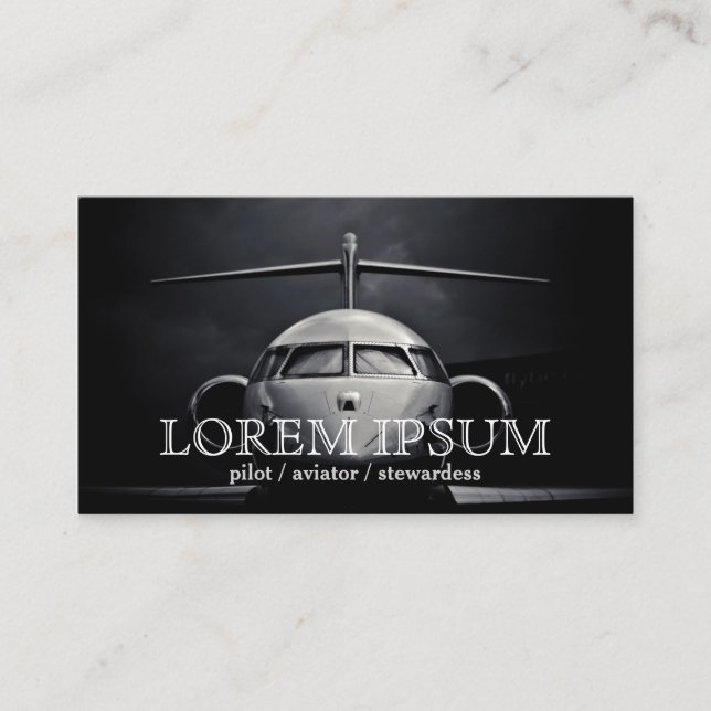 Pilot Aviator Stewardess Plane Sky Air Post Port Visitenkarte (Vorderseite)