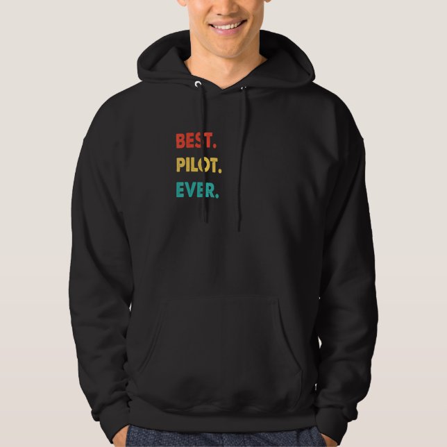 Pilot Beruf Retro Bester Pilot Aller Zeiten Hoodie (Vorderseite)