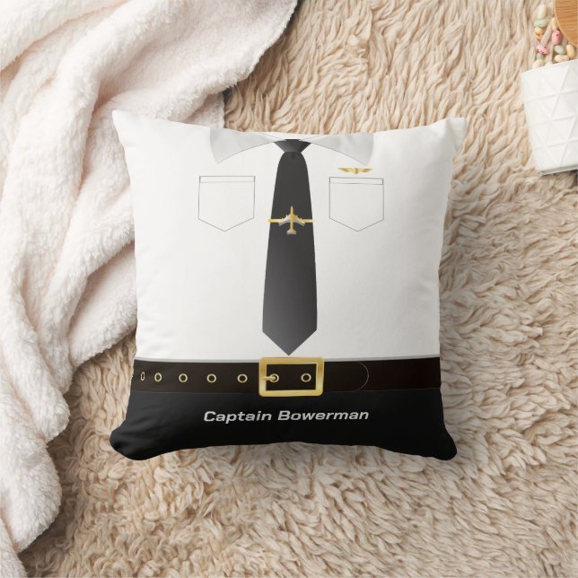 Pilot Captain Aviator Uniform Personalised Kissen (Decke)