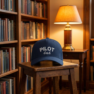 Pilot Dad Blue Aviation Benutzerdefinierter Name R Bestickte Baseballkappe