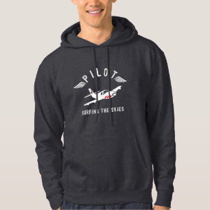 Pilot, der im Himmel surft, Flugzeug, Fliegen, Flu Hoodie