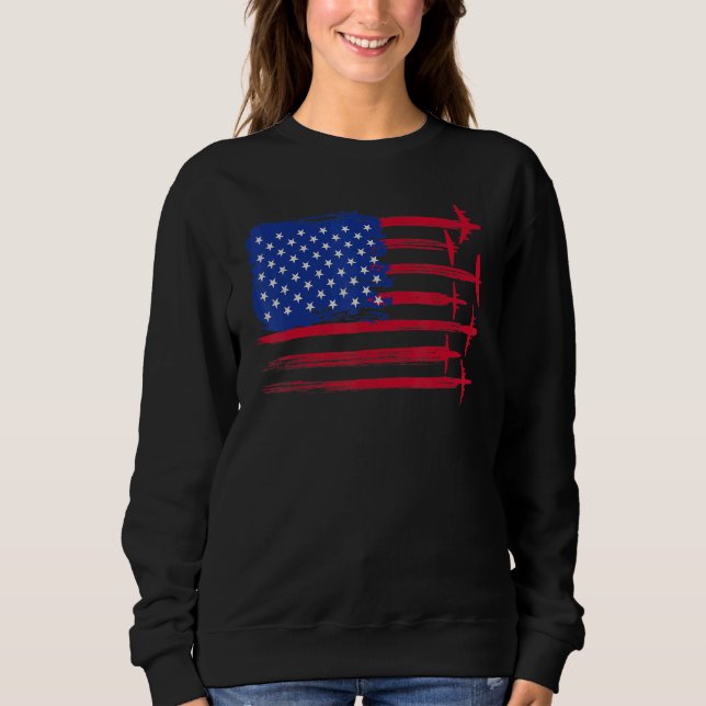 Pilot des amerikanischen Luftfahrzeug-Flaggenflugz Sweatshirt (Vorderseite)