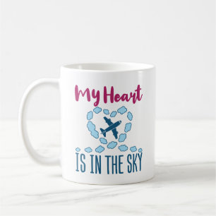 Pilot Ehefrau mein Herz ist im Himmel Kaffeetasse
