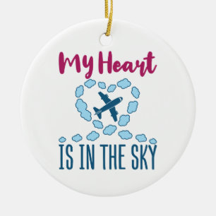 Pilot Ehefrau mein Herz ist im Himmel Keramik Ornament