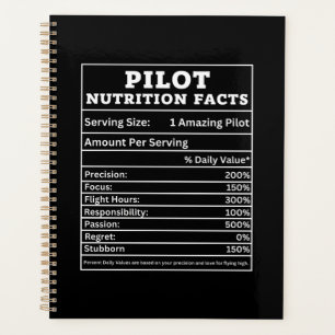 Pilot Ernährungsfakten – Lustiges Aviatik-Geschenk Planer