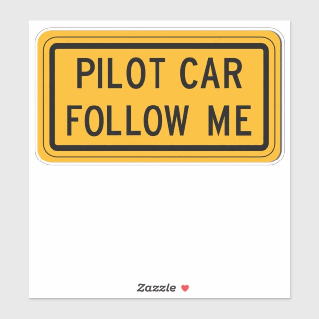 Pilot-Fahrzeug Folge mir Aufkleber (Blatt)