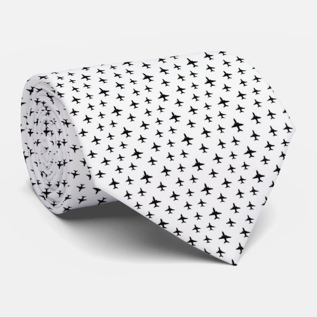 Pilot Faux Seide | Mikro-Flugzeug-Designer-Stil Krawatte (Gerollt)
