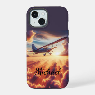 Pilot fliegt Flugzeug Flugzeuge benutzerdefinierte iPhone 15 Hülle