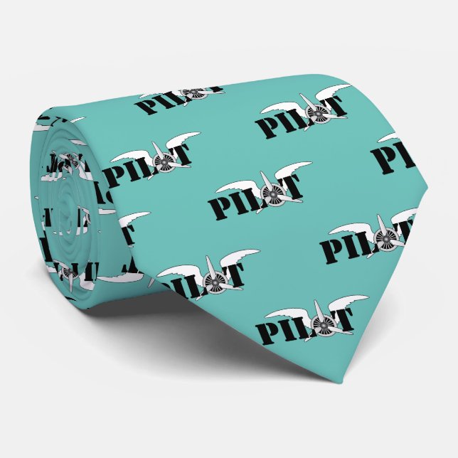 Pilot Flüge Aquamarin Blue Aviator Krawatte (Gerollt)