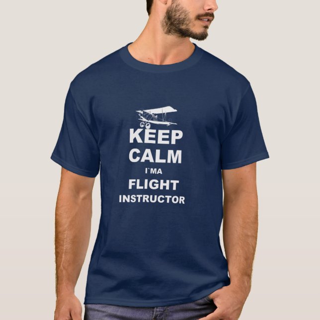 Pilot-Fluglehrer, Flugzeug T-Shirt (Vorderseite)