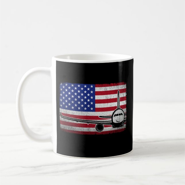 Pilot Flugzeug amerikanisches Flugzeug Luftfahrt Kaffeetasse (Links)