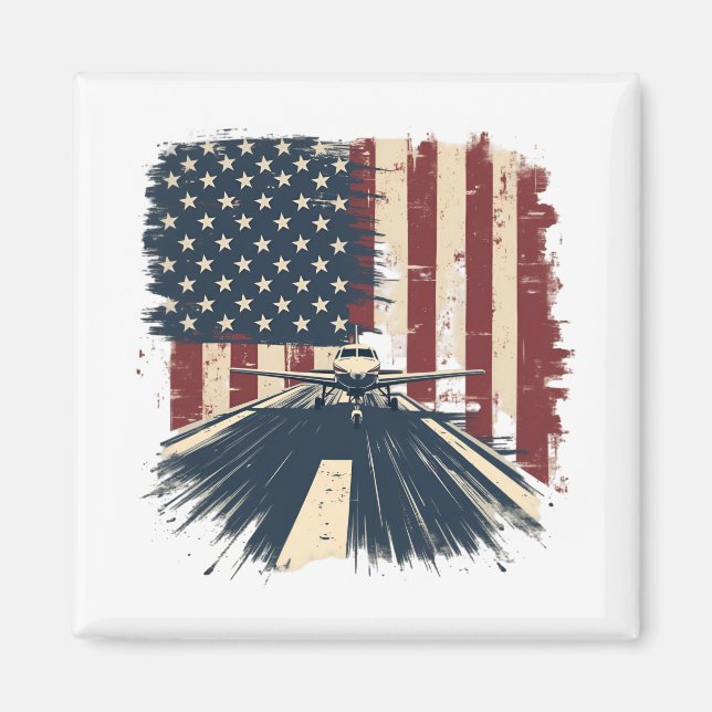 Pilot Flugzeug amerikanisches Flugzeug Luftfahrt Magnet (Vorne)