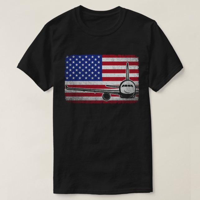 Pilot Flugzeug amerikanisches Flugzeug Luftfahrt T-Shirt (Design vorne)