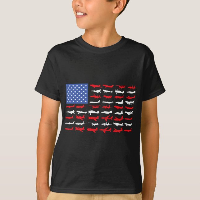 Pilot Flugzeug amerikanisches Flugzeug Luftfahrt T-Shirt (Vorderseite)