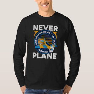 Pilot Flugzeug Flug Alter Mann Premium T-Shirt