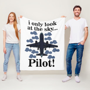 Pilot Flugzeug I Ich schaue nur auf den Himmel Pil Fleecedecke