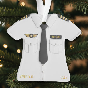 Pilot-Flugzeug-Kapitän-Luftfahrt-Weihnachten Ornament