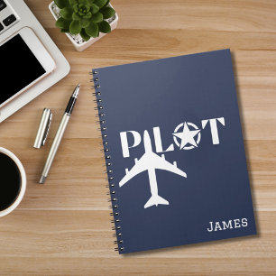 Pilot Flugzeug Militär Star Aviation Cool School Notizblock