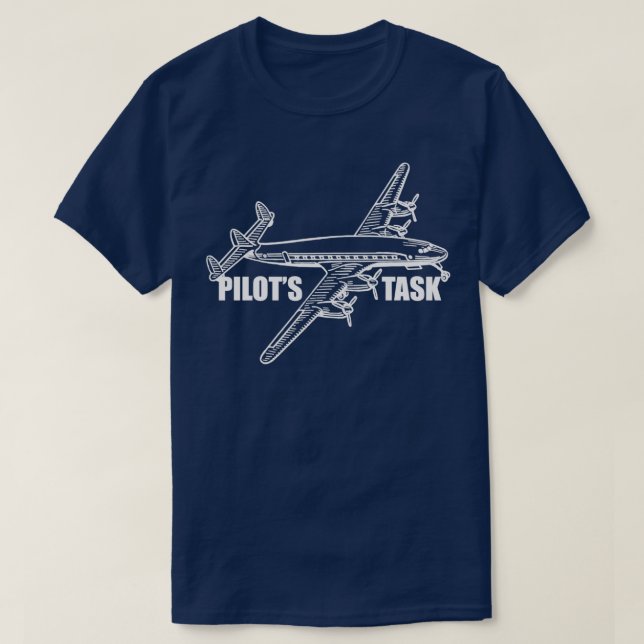 Pilot Flugzeug Propellermaschine Geschenk T-Shirt (Design vorne)