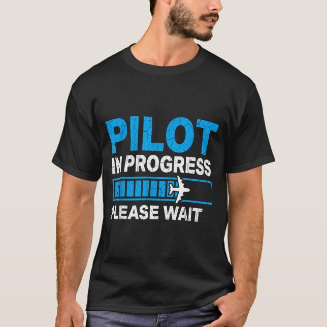 Pilot Fortschritt Flugschüler Luftfahrt Illustrati T-Shirt (Vorderseite)