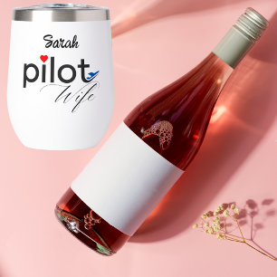 Pilot Frau Typografie & Flugzeug Einfach, Minimali