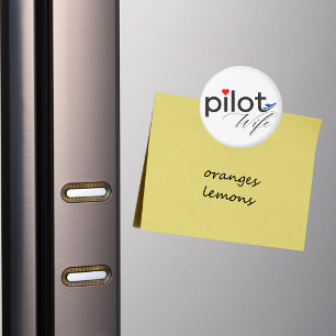 Pilot Frau Typografie & Flugzeug Einfach, Minimali Magnet
