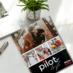 Pilot Frau Typografie & Flugzeug, Minimalistische Planer