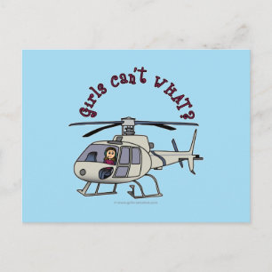 Pilot-Girl für leichte Hubschrauber Postkarte