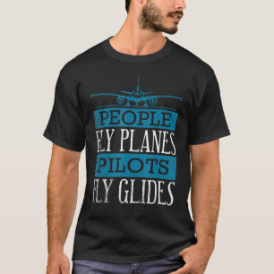 Pilot Glider Flugzeug Flying Aircrew Commander Cap T-Shirt