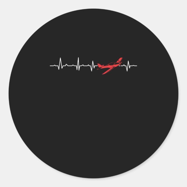 Pilot Heartbeat Aviator Flight Engineers Airplane  Runder Aufkleber (Vorderseite)