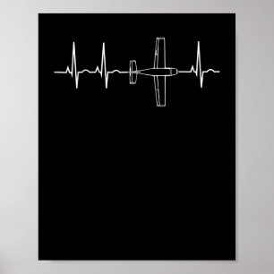 Pilot-Heartbeat-Geschenk für Flugzeuge Poster