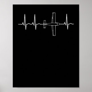 Pilot-Heartbeat-Geschenk für Flugzeuge Poster