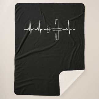 Pilot-Heartbeat-Geschenk für Flugzeuge Sherpadecke