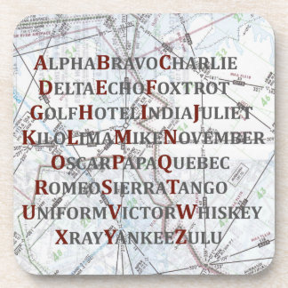 Pilot Home Gift, Aviation Alphabet Map Coaster Getränkeuntersetzer