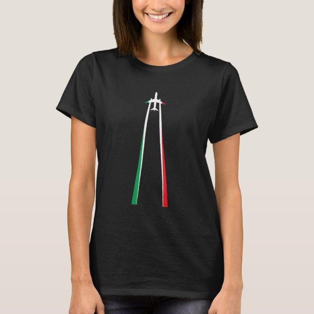 Pilot & Hostess Aviation Italienische Flagge 3 Far T-Shirt (Vorderseite)