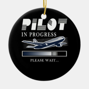 Pilot im Gange Bitte warten Pilot Aviatio Keramik Ornament