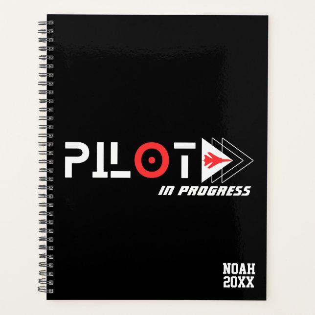Pilot im Gange und Flugzeug, einfach modern, indiv Planer (Vorderseite)