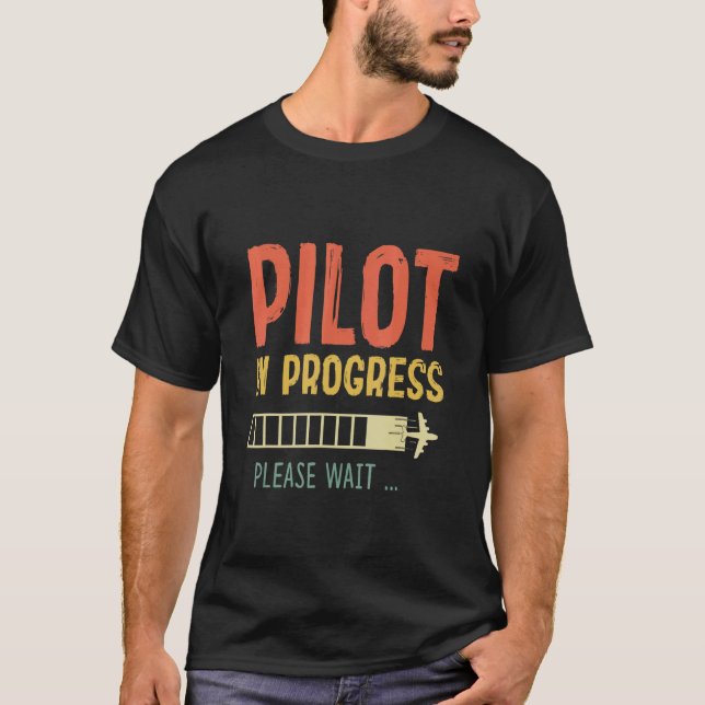 Pilot im laufenden Flugzeug - Future Pilot Retro T-Shirt (Vorderseite)