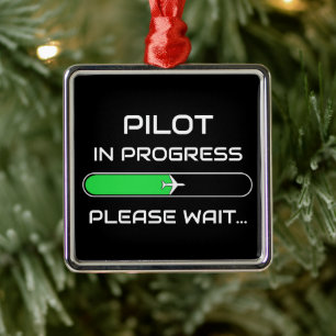 Pilot in Ausbildung Lustige Luftfahrt Fliegerschul Ornament Aus Metall