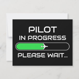 Pilot in Ausbildung Lustige Luftfahrt Flugschule RSVP Karte