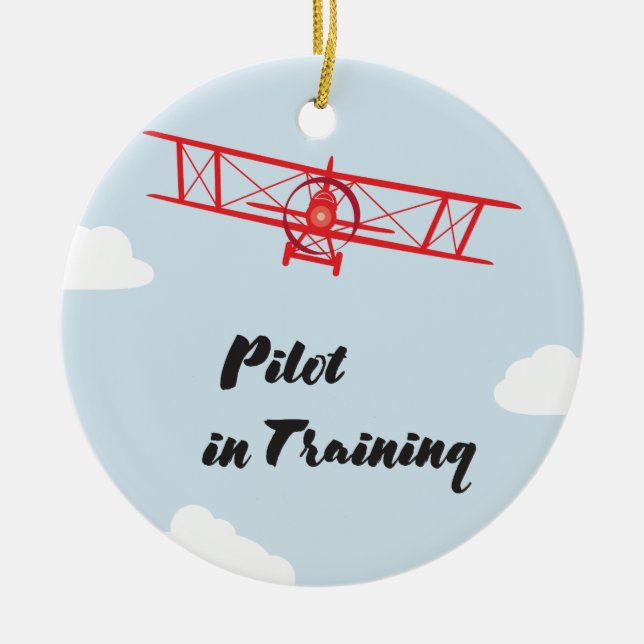 Pilot in der Trainings-Verzierung Keramik Ornament (Vorne)