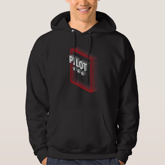 Pilot Job Title Appreciation Retro Hoodie (Vorderseite)
