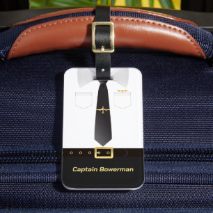 Pilot Kapitän Aviator Uniform personalisiert Gepäckanhänger
