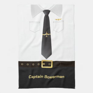 Pilot Kapitän Aviator Uniform personalisiert Geschirrtuch